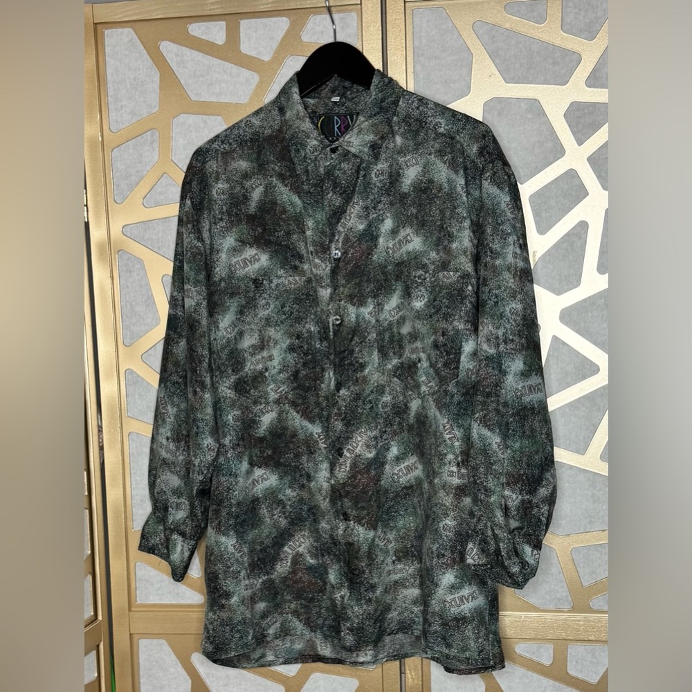 CURRY CASUAL SILK MENS SHIRT SUZE M
